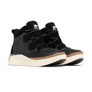 Sorel Out N About IV Classic Women 9.5 Black Waterproof Felt Suede Duck Boot